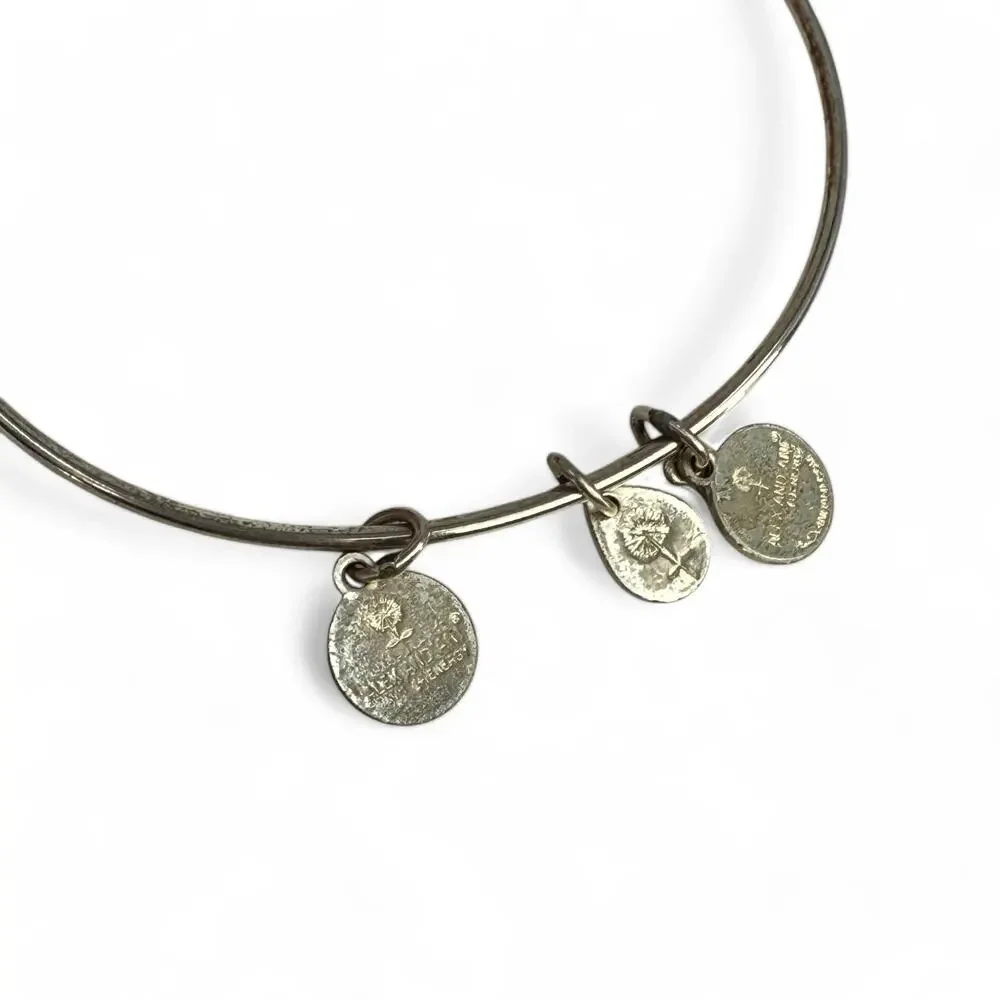 Alex and Ani Sapphire Blue Rhinestone Charm Bangle Bracelet September Birthstone